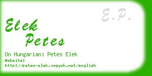 elek petes business card